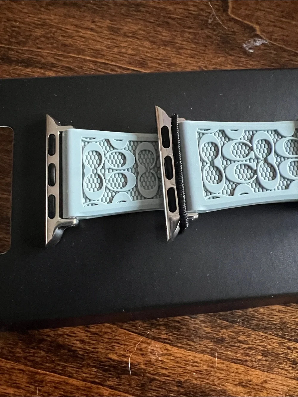 Coach Light Blue Silicone Signature Apple Watch Band NIB